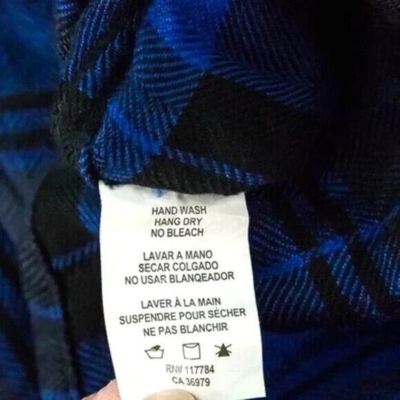 Rails Size Small S Black Blue Plaid Check Print Collared Button Long Sleeve Top - Picture 5 of 6